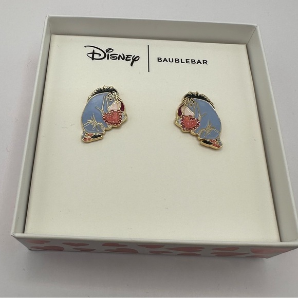 BaubleBar Eeyore Disney heart earrings NIB - Picture 3 of 3
